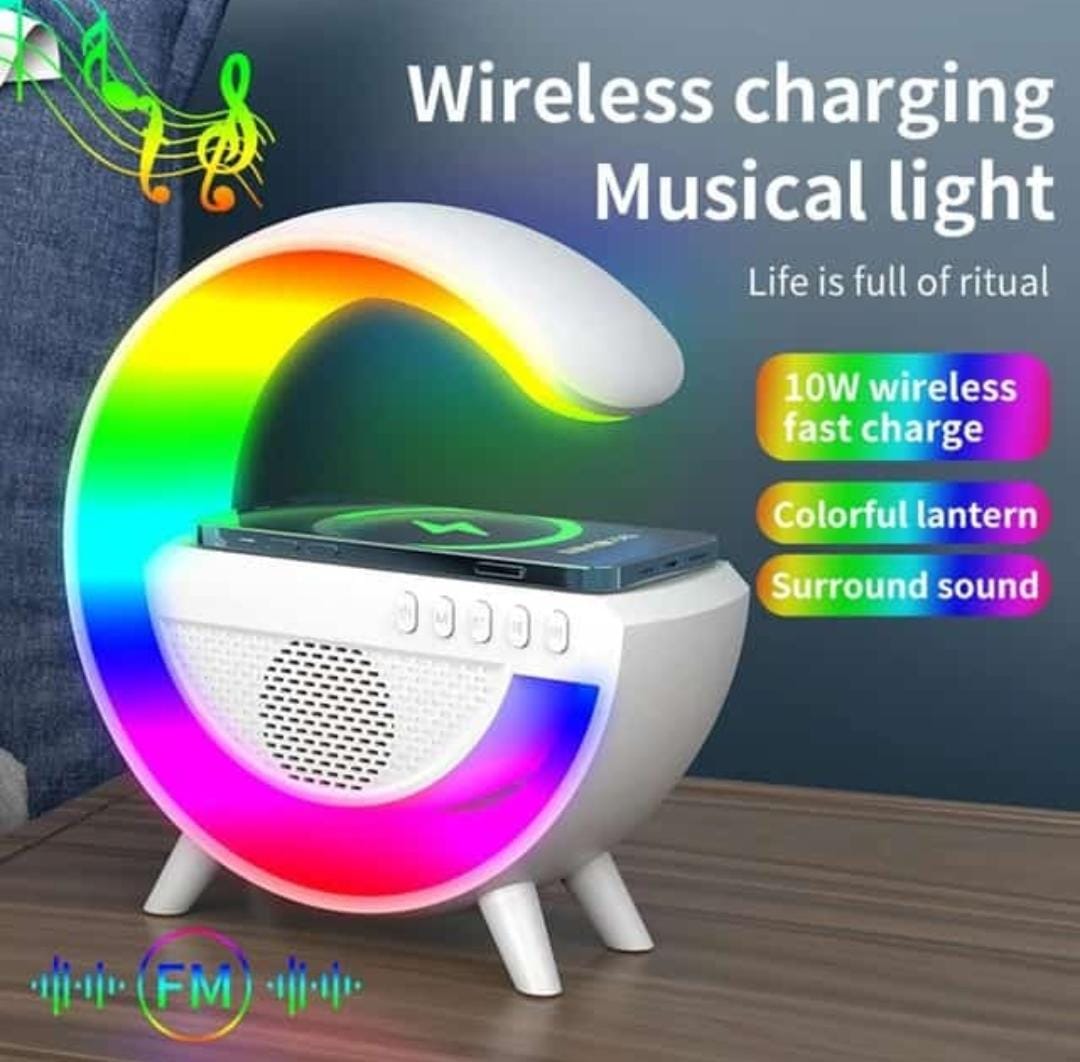 G Lamp Speaker – Bluetooth Speaker with LED RGB Lamp & Wireless Charger