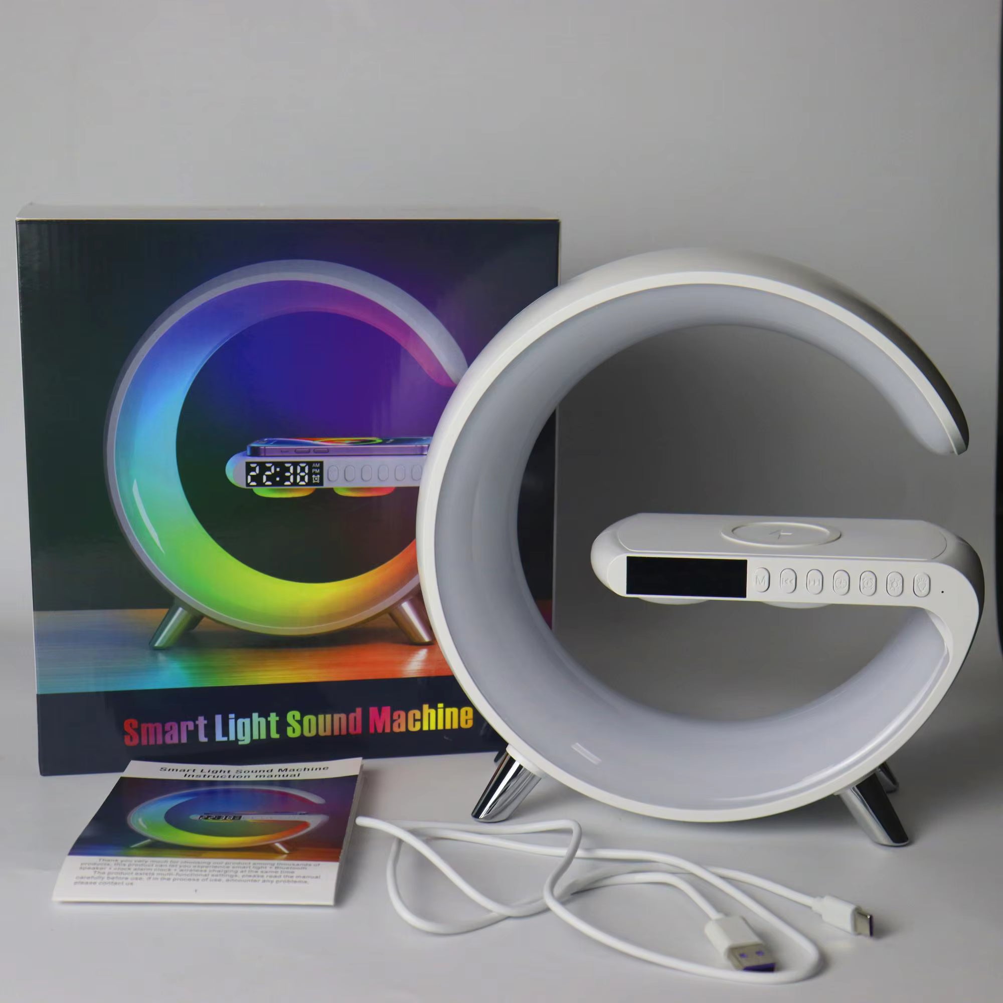 G Lamp Speaker – Bluetooth Speaker with LED RGB Lamp & Wireless Charger